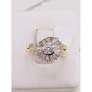 10k Solid Gold ring wedding ring set Size 8 - Set de matrimonio en oro